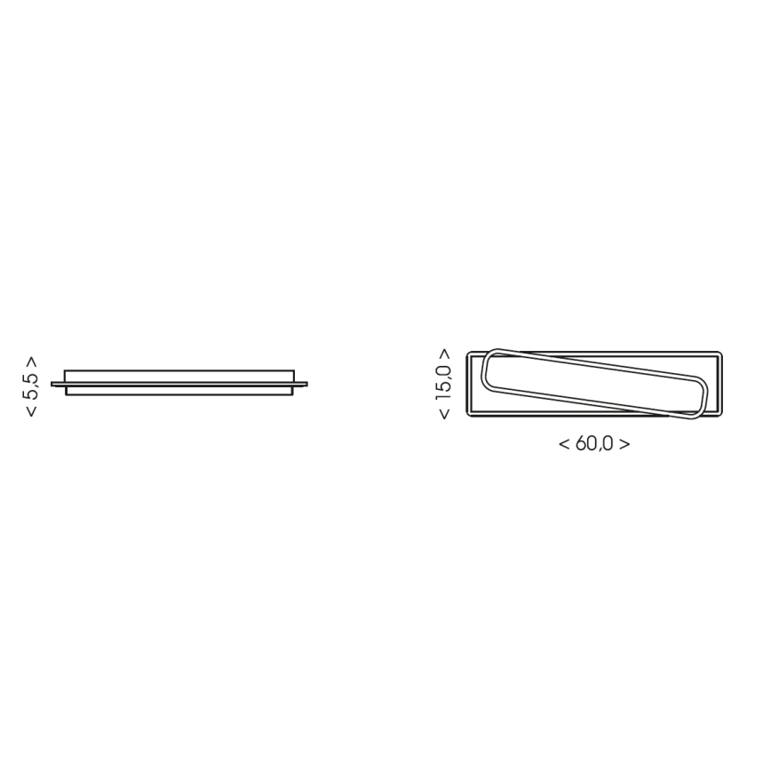 Brilagi - LED stmievateľné stropné svietidlo OUTLINE LED/66W/230V 3000-6000K 15x60 cm biela/čierna + diaľkové ovládanie