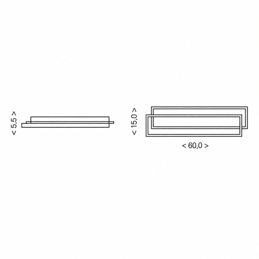 BRILAGI - LED stmievateľné stropné svietidlo OUTLINE LED/66W/230V 3000-6000K 15x60 cm biela/čierna + diaľkové ovládanie