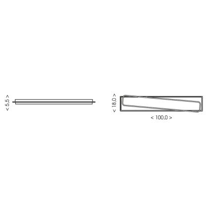Brilagi - LED Stmievateľné stropné svietidlo OUTLINE LED/90W/230V 3000-6000K 18x100 cm biela/čierna + diaľkové ovládanie