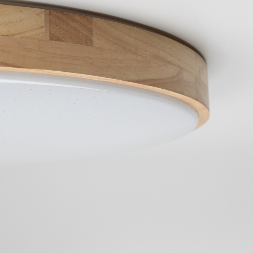 Brilagi - LED stmievateľné stropné svietidlo PINE LED/24W/230V drevené, priemer 42 cm, 3000-6500K + diaľkové ovládanie