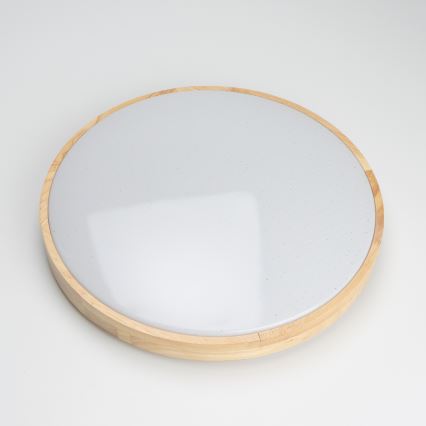 Brilagi - LED stmievateľné stropné svietidlo PINE LED/24W/230V drevené, priemer 42 cm, 3000-6500K + diaľkové ovládanie