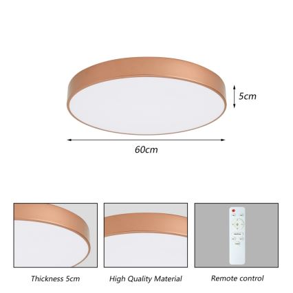BRILAGI - LED stmievateľné stropné svietidlo POOL LED/60W/230V 3000-6000K priemer 60 cm bronzové + diaľkové ovládanie