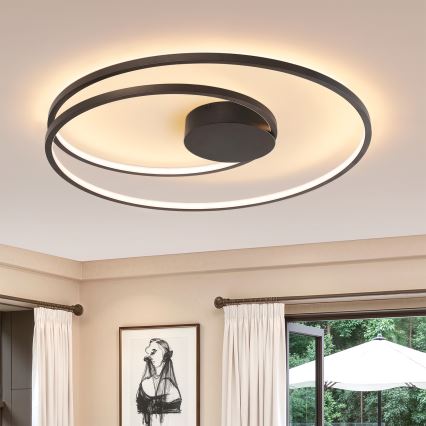 Brilagi - LED Stmievateľné stropné svietidlo TWISTER LED/105W/230V 3000-6000K pr. 100 cm čierna + diaľkové ovládanie