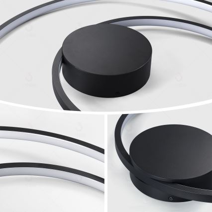 Brilagi - LED Stmievateľné stropné svietidlo TWISTER LED/105W/230V 3000-6000K pr. 100 cm čierna + diaľkové ovládanie