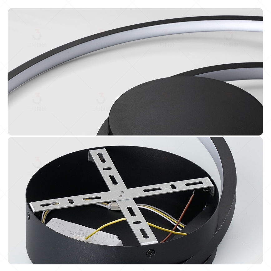 Brilagi - LED Stmievateľné stropné svietidlo TWISTER LED/105W/230V 3000-6000K pr. 100 cm čierna + diaľkové ovládanie