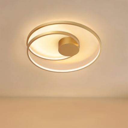 Brilagi - LED Stmievateľné stropné svietidlo TWISTER LED/48W/230V 3000-6000K pr. 50 cm zlaté + diaľkové ovládanie