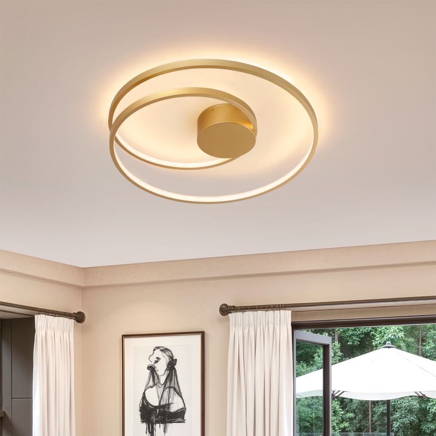 Brilagi - LED Stmievateľné stropné svietidlo TWISTER LED/48W/230V 3000-6000K pr. 50 cm zlaté + diaľkové ovládanie