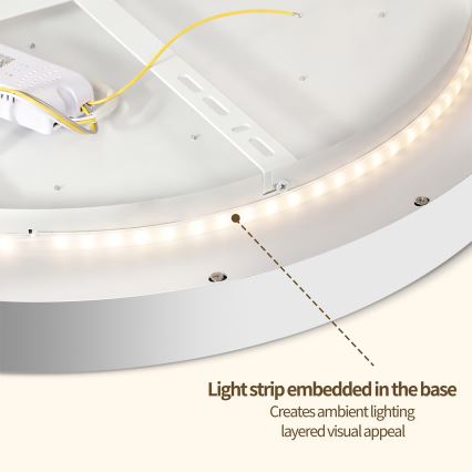 Brilagi - Stmievané LED stropné svietidlo GLASS POOL DOUBLE LED/48W/230V 3000-6000K 40 cm biela + diaľkové ovládanie