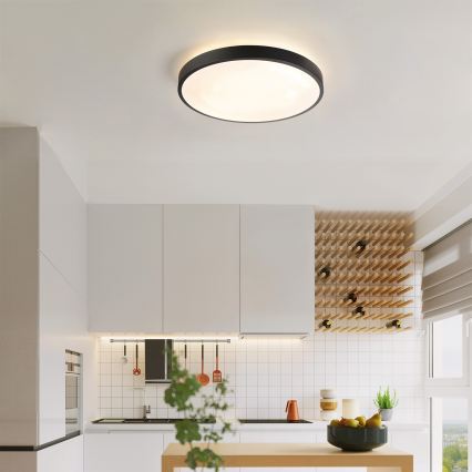 Brilagi - LED stmievateľné stropné svietidlo GLASS POOL DOUBLE LED/48W/230V 3000-6000K 40 cm čierne + diaľkové ovládanie