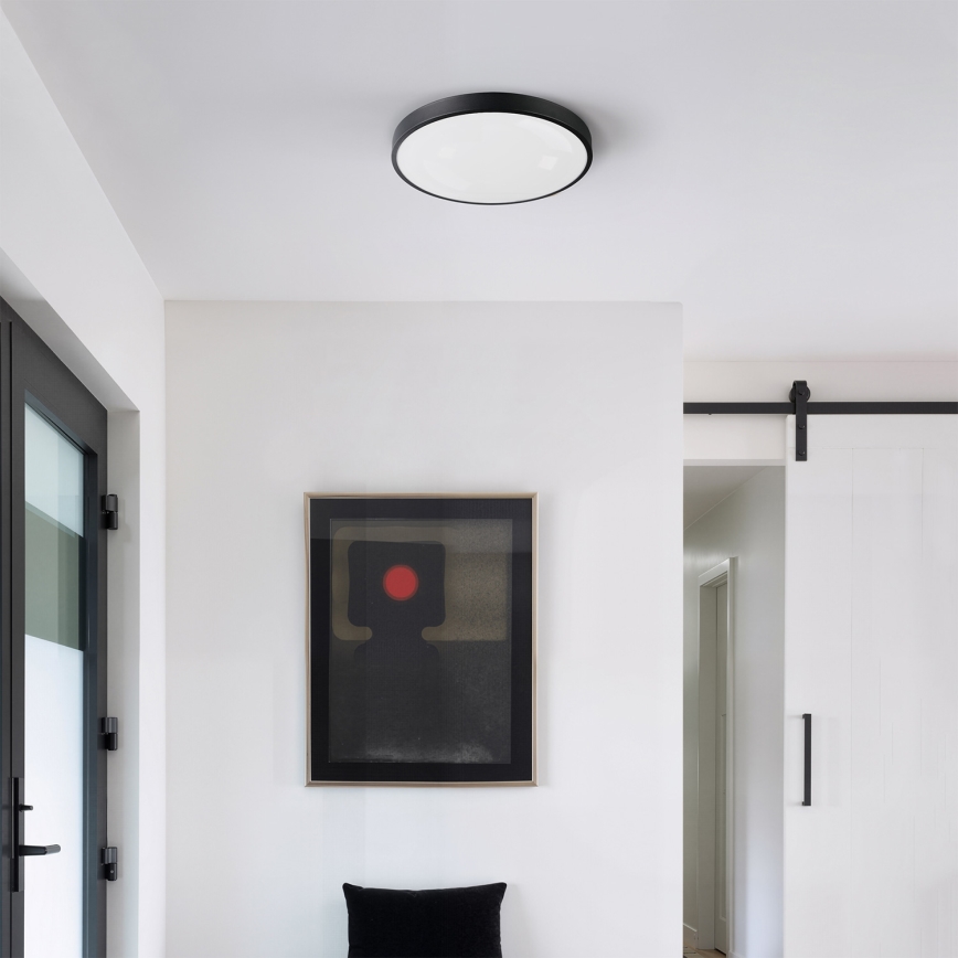 Brilagi - LED stmievateľné stropné svietidlo GLASS POOL DOUBLE LED/48W/230V 3000-6000K 40 cm čierne + diaľkové ovládanie