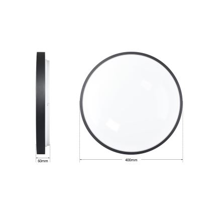 Brilagi - LED stmievateľné stropné svietidlo GLASS POOL DOUBLE LED/48W/230V 3000-6000K 40 cm čierne + diaľkové ovládanie