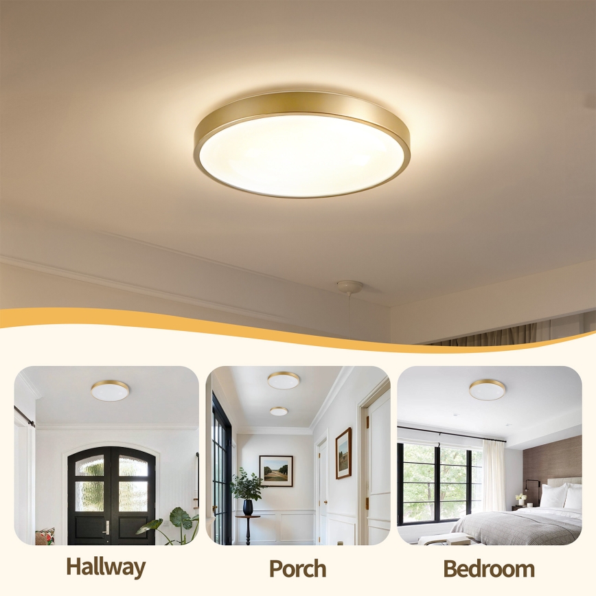 Brilagi - Stmievateľné LED stropné svietidlo GLASS POOL DOUBLE LED/48W/230V 3000-6000K 40 cm zlaté + diaľkové ovládanie