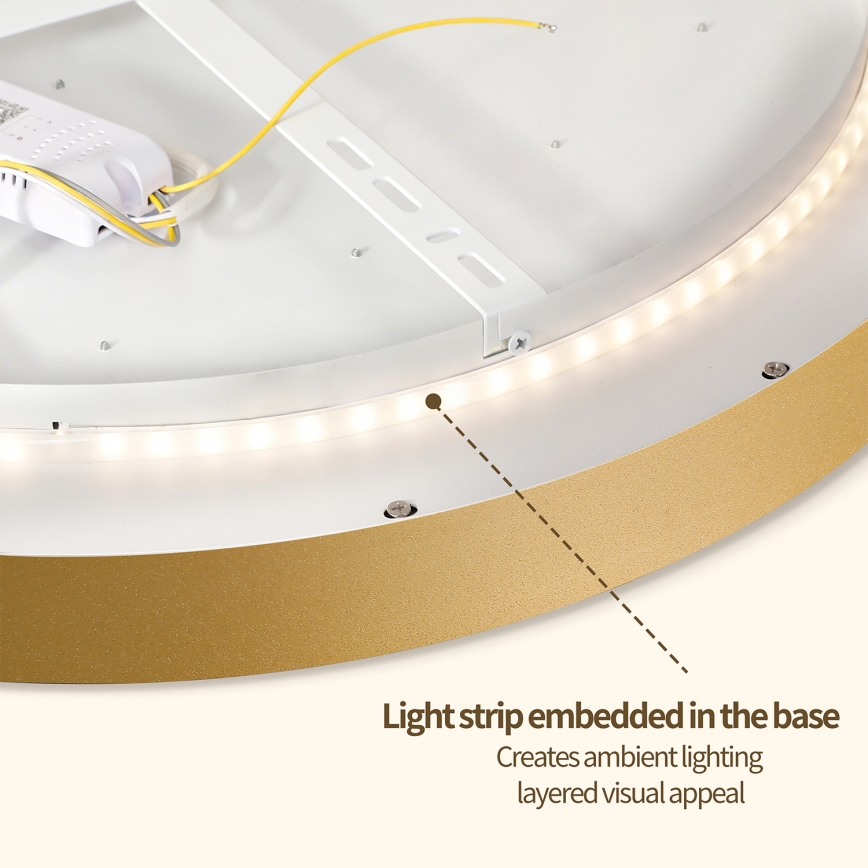 Brilagi - Stmievateľné LED stropné svietidlo GLASS POOL DOUBLE LED/48W/230V 3000-6000K 40 cm zlaté + diaľkové ovládanie