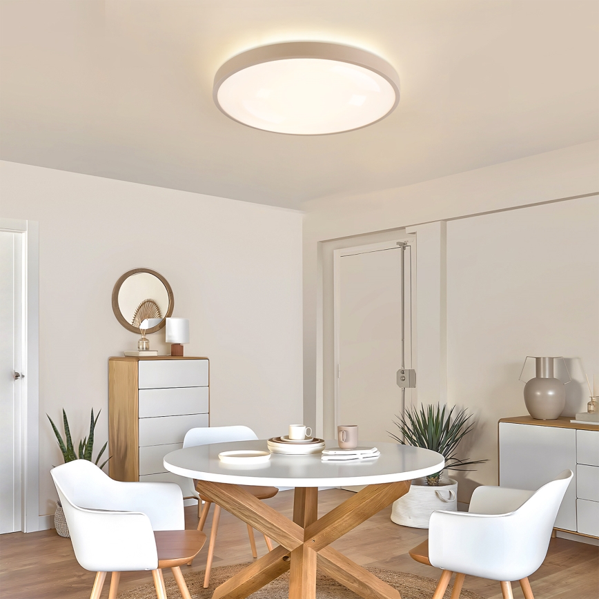 Brilagi - Stmievateľné LED stropné svietidlo GLASS POOL DOUBLE LED/60W/230V 3000-6000K 50 cm béžové + diaľkové ovládanie