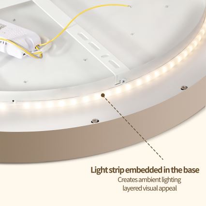 Brilagi - Stmievateľné LED stropné svietidlo GLASS POOL DOUBLE LED/60W/230V 3000-6000K 50 cm béžové + diaľkové ovládanie