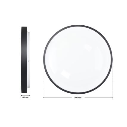 Brilagi - LED stmievateľné stropné svietidlo GLASS POOL DOUBLE LED/60W/230V 3000-6000K 50 cm čierne + diaľkové ovládanie