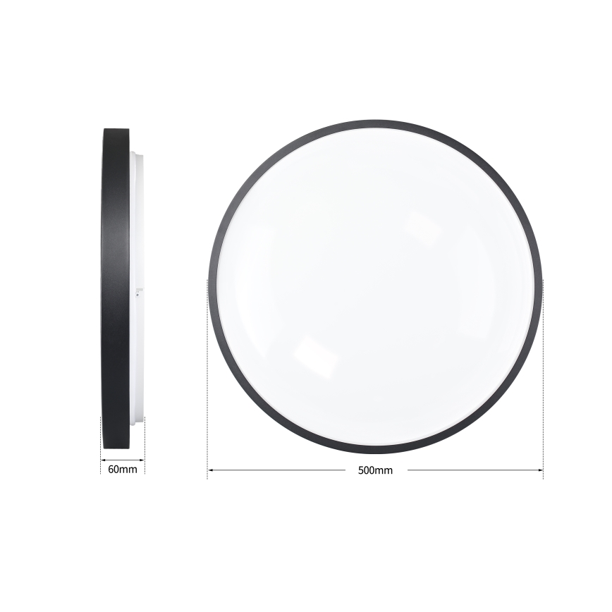 Brilagi - LED stmievateľné stropné svietidlo GLASS POOL DOUBLE LED/60W/230V 3000-6000K 50 cm čierne + diaľkové ovládanie