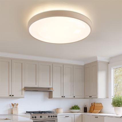 Brilagi - stmievateľné LED stropné svietidlo GLASS POOL DOUBLE LED/80W/230V 3000-6000K 60 cm béžová + diaľkové ovládanie