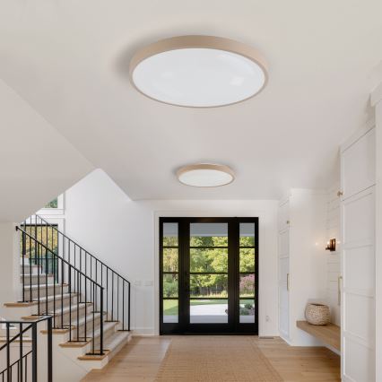 Brilagi - stmievateľné LED stropné svietidlo GLASS POOL DOUBLE LED/80W/230V 3000-6000K 60 cm béžová + diaľkové ovládanie