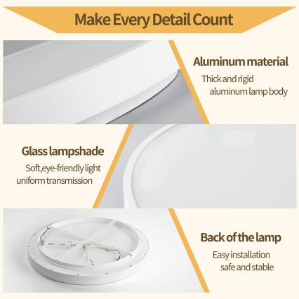 Brilagi - LED stropné svietidlo s možnosťou stmievania GLASS POOL DOUBLE LED/80W/230V 3000-6000K 60 cm biela + diaľkové ovládanie