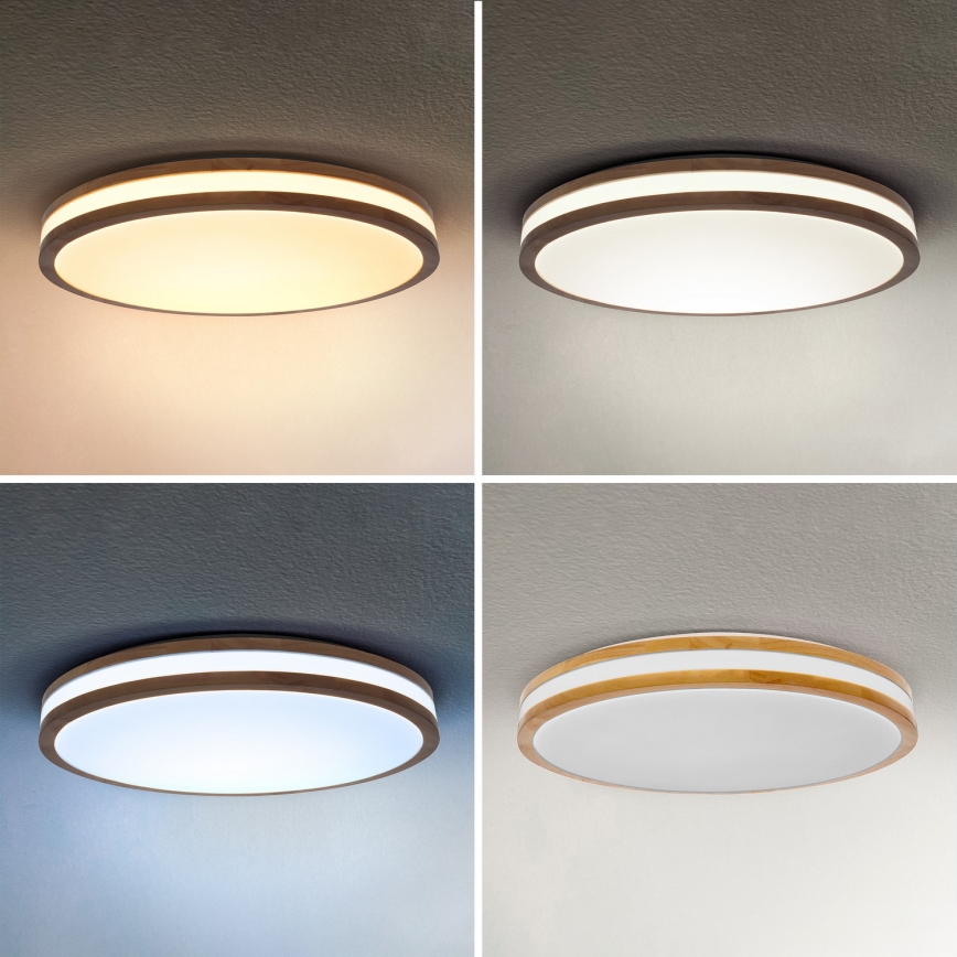 Brilagi - LED Stmievateľné stropné svietidlo MOLINA LED/60W/230V 3000-6500K dub pr. 58 cm + diaľkové ovládanie