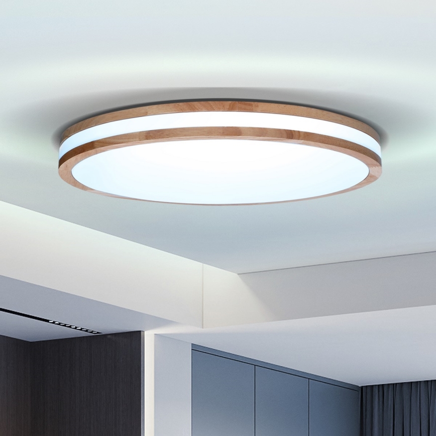 Brilagi - LED Stmievateľné stropné svietidlo MOLINA LED/60W/230V 3000-6500K dub pr. 58 cm + diaľkové ovládanie