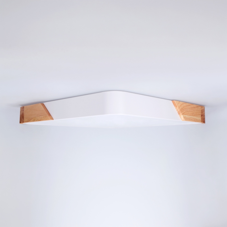 Brilagi - LED stmievateľné stropné svietidlo PILANA LED/48W/230V 3000-6500K dub/biela 42x42 cm + diaľkové ovládanie