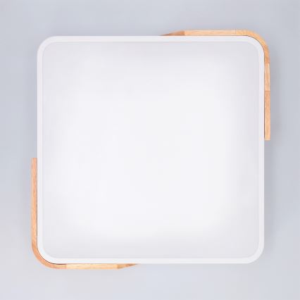 Brilagi - LED stmievateľné stropné svietidlo PILANA LED/48W/230V 3000-6500K dub/biela 42x42 cm + diaľkové ovládanie