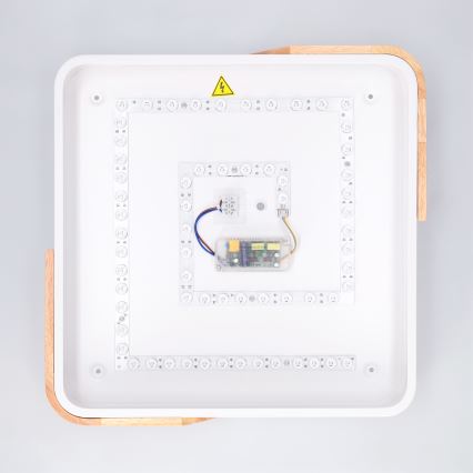Brilagi - LED stmievateľné stropné svietidlo PILANA LED/48W/230V 3000-6500K dub/biela 42x42 cm + diaľkové ovládanie