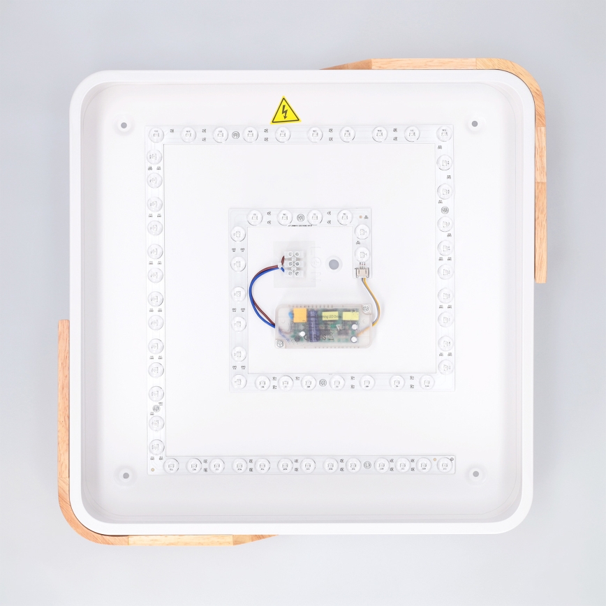 Brilagi - LED stmievateľné stropné svietidlo PILANA LED/48W/230V 3000-6500K dub/biela 42x42 cm + diaľkové ovládanie