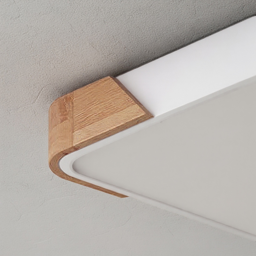 Brilagi - LED stmievateľné stropné svietidlo PILANA LED/48W/230V 3000-6500K dub/biela 42x42 cm + diaľkové ovládanie