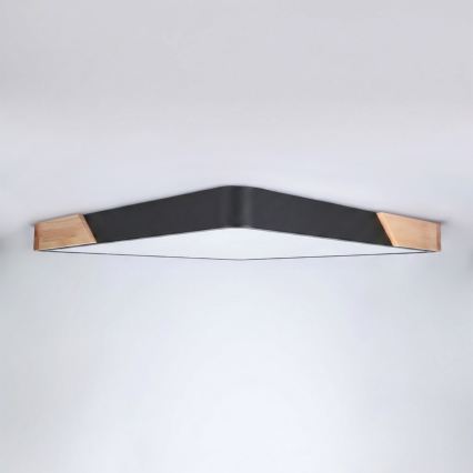 Brilagi - LED stmievateľné stropné svietidlo PILANA LED/60W/230V 3000-6500K dub/čierna 56x56 cm + diaľkové ovládanie