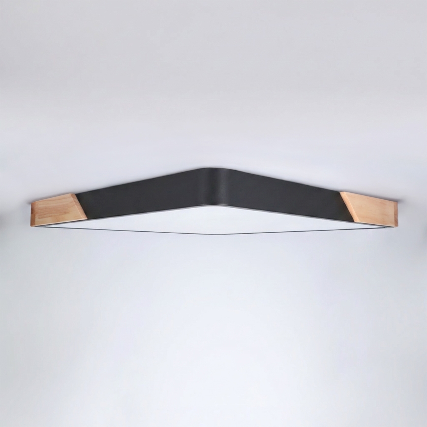 Brilagi - LED stmievateľné stropné svietidlo PILANA LED/60W/230V 3000-6500K dub/čierna 56x56 cm + diaľkové ovládanie