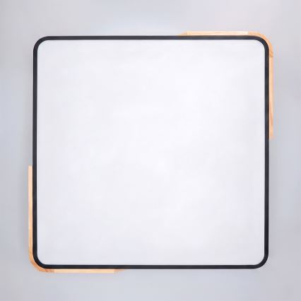 Brilagi - LED stmievateľné stropné svietidlo PILANA LED/60W/230V 3000-6500K dub/čierna 56x56 cm + diaľkové ovládanie