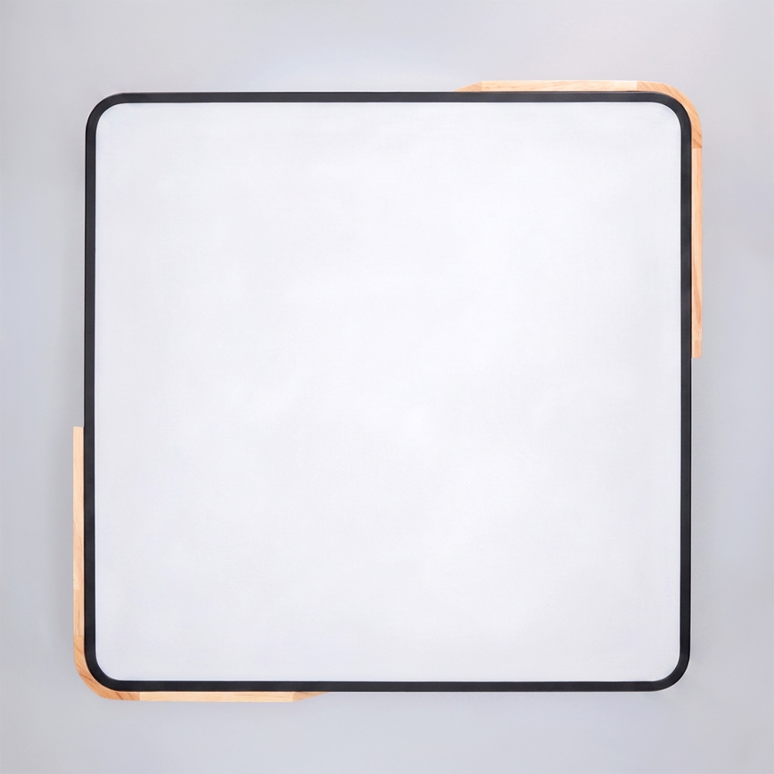 Brilagi - LED stmievateľné stropné svietidlo PILANA LED/60W/230V 3000-6500K dub/čierna 56x56 cm + diaľkové ovládanie