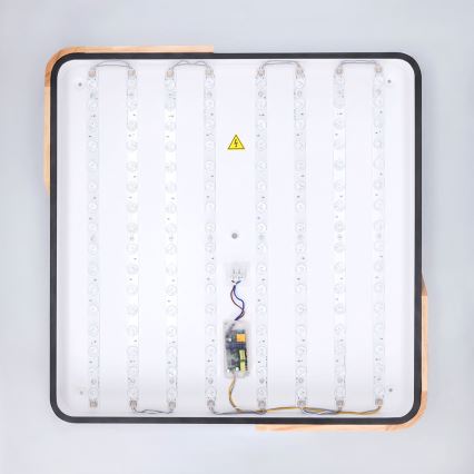 Brilagi - LED stmievateľné stropné svietidlo PILANA LED/60W/230V 3000-6500K dub/čierna 56x56 cm + diaľkové ovládanie