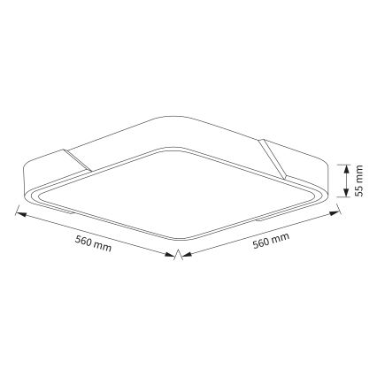 Brilagi - LED stmievateľné stropné svietidlo PILANA LED/60W/230V 3000-6500K dub/čierna 56x56 cm + diaľkové ovládanie