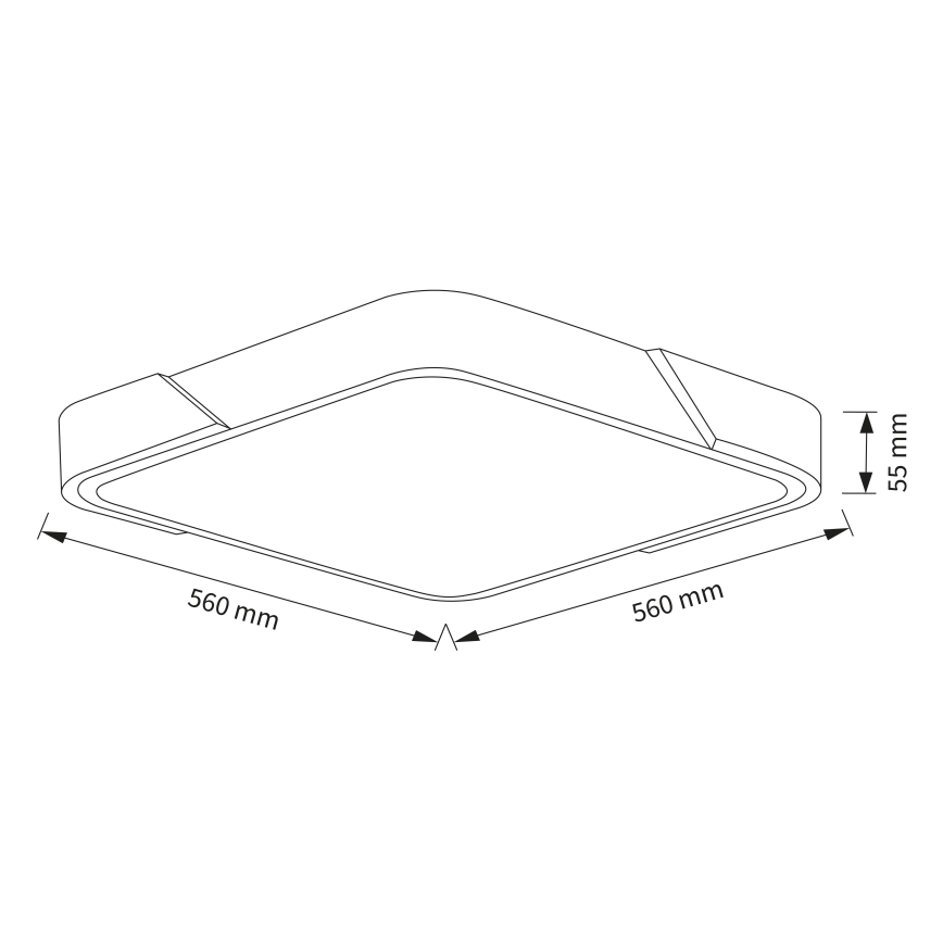 Brilagi - LED stmievateľné stropné svietidlo PILANA LED/60W/230V 3000-6500K dub/čierna 56x56 cm + diaľkové ovládanie