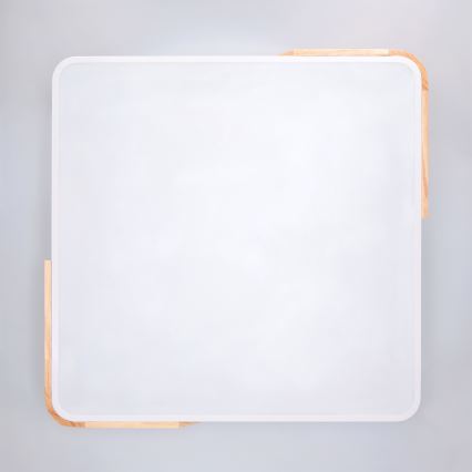 Brilagi - Stmievateľné LED stropné svietidlo PILANA LED/60W/230V 3000-6500K dub/biela 56x56 cm + diaľkové ovládanie