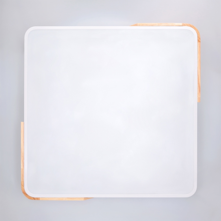Brilagi - Stmievateľné LED stropné svietidlo PILANA LED/60W/230V 3000-6500K dub/biela 56x56 cm + diaľkové ovládanie