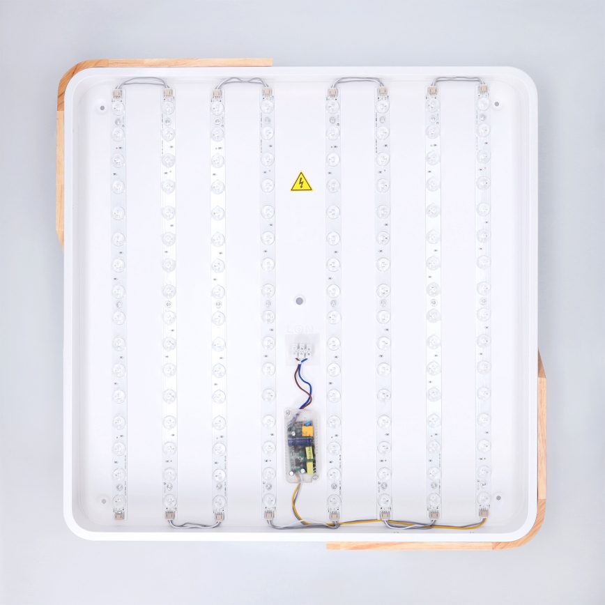 Brilagi - Stmievateľné LED stropné svietidlo PILANA LED/60W/230V 3000-6500K dub/biela 56x56 cm + diaľkové ovládanie