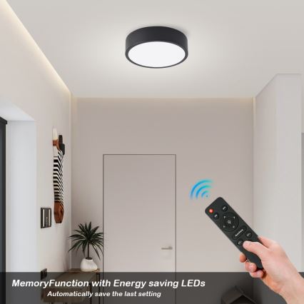 Brilagi - LED stmievateľné stropné svietidlo POOL LED/18W/230V 3000-6000K 20 cm čierna + diaľkové ovládanie