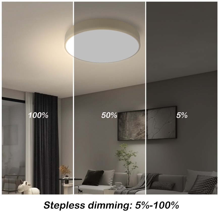 Brilagi - LED stmievateľné stropné svietidlo POOL LED/36W/230V 3000-6000K pr. 30 cm béžové + diaľkové ovládanie
