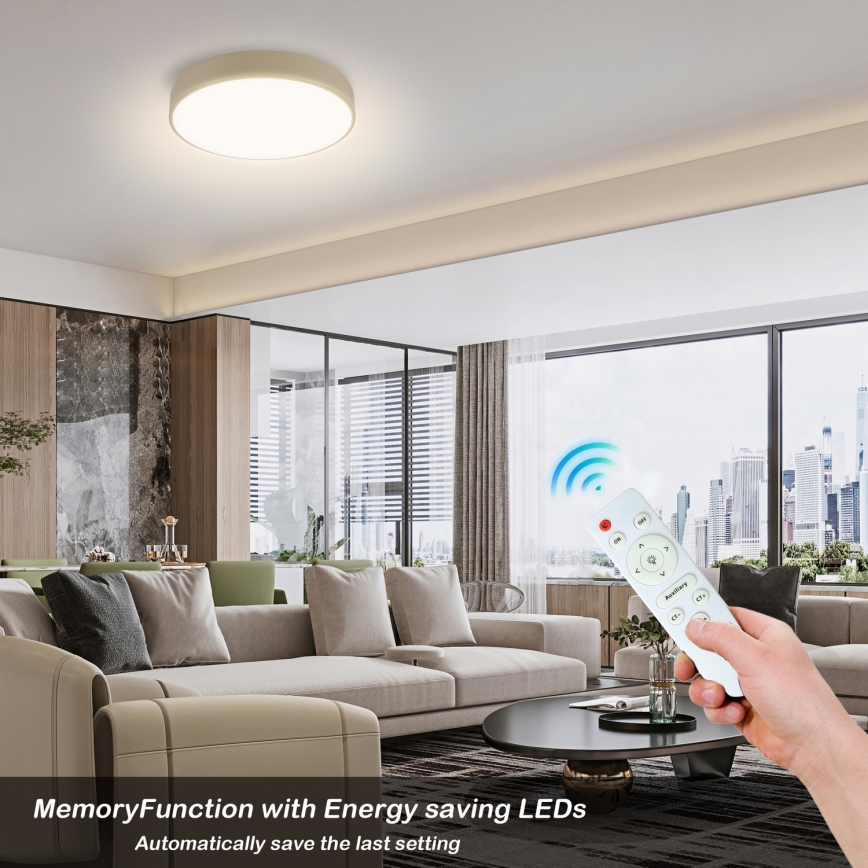 Brilagi - LED stmievateľné stropné svietidlo POOL LED/36W/230V 3000-6000K pr. 30 cm béžové + diaľkové ovládanie