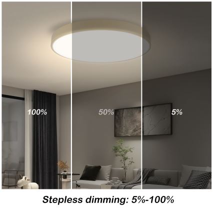 Brilagi - LED stmievateľné stropné svietidlo POOL LED/60W/230V 3000-6000K priemer 50 cm béžové + diaľkové ovládanie