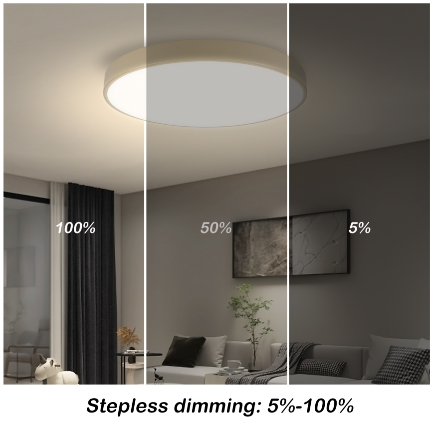 Brilagi - LED stmievateľné stropné svietidlo POOL LED/60W/230V 3000-6000K priemer 50 cm béžové + diaľkové ovládanie