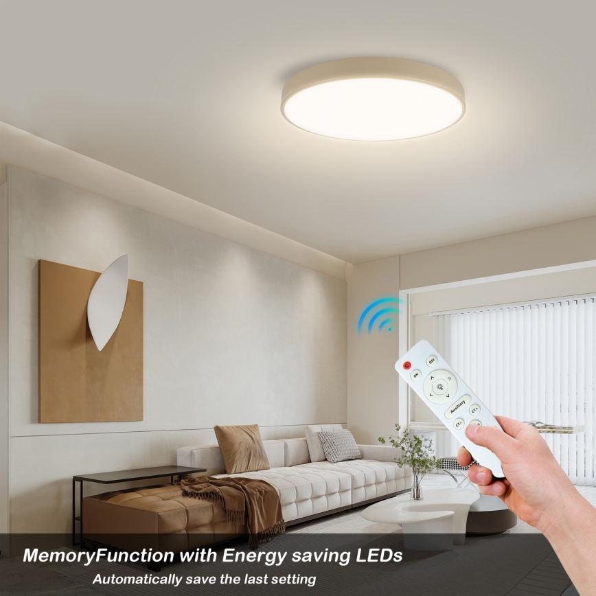 Brilagi - LED stmievateľné stropné svietidlo POOL LED/60W/230V 3000-6000K priemer 50 cm béžové + diaľkové ovládanie