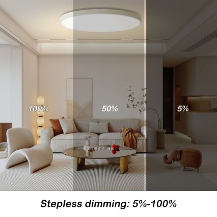 Brilagi - LED stmievateľné stropné svietidlo POOL SMART LED/128W/230V 3000-6000K priemer 100 cm Wi-Fi Tuya biela + diaľkové ovládanie