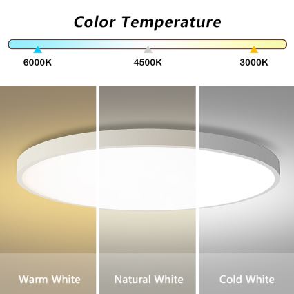 Brilagi - LED stmievateľné stropné svietidlo POOL SMART LED/128W/230V 3000-6000K priemer 100 cm Wi-Fi Tuya biela + diaľkové ovládanie