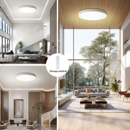 Brilagi - LED stmievateľné stropné svietidlo POOL SMART LED/128W/230V 3000-6000K priemer 100 cm Wi-Fi Tuya biela + diaľkové ovládanie